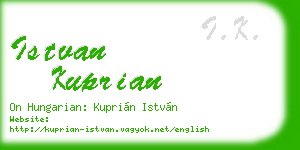 istvan kuprian business card